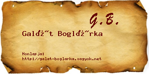Galát Boglárka névjegykártya